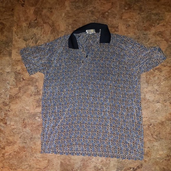 Vintage Patterned Polo Shirt Japanese - Picture 1 of 2